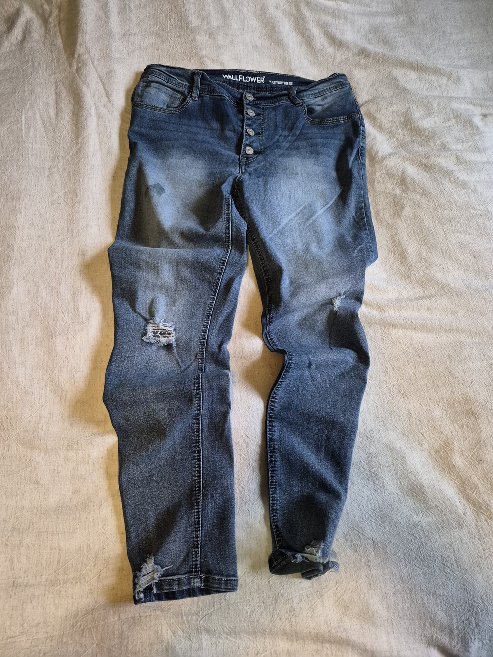 Wallflower Distressed Skinny Jeans - Blue